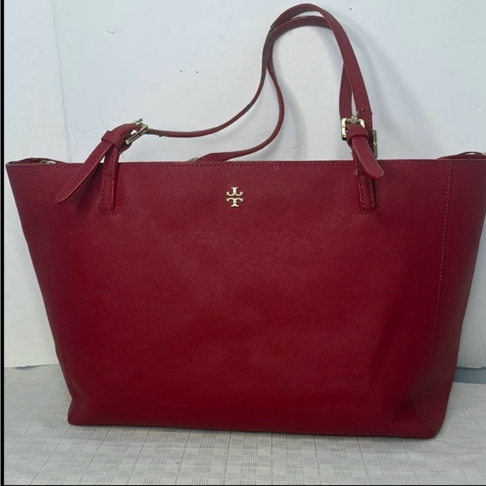 Tory Burch Red Leather York Tote Bag